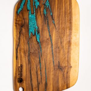 OLIVENHOLZ SERVIERBRETT TÜRKIS L